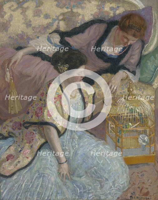 The Parrots, c. 1910. Creator: Frieseke, Frederick Carl (1874-1939).