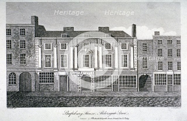 Shaftesbury House, Aldersgate Street, London, 1813. Artist: J Simpkins