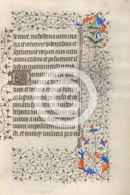 Decorated Initial D; Book of Hours, about 1415-1420. Creator: Unknown.