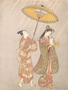 Komachi Praying for Rain, ca. 1765.. Creator: Attributed to Torii Kiyomitsu.