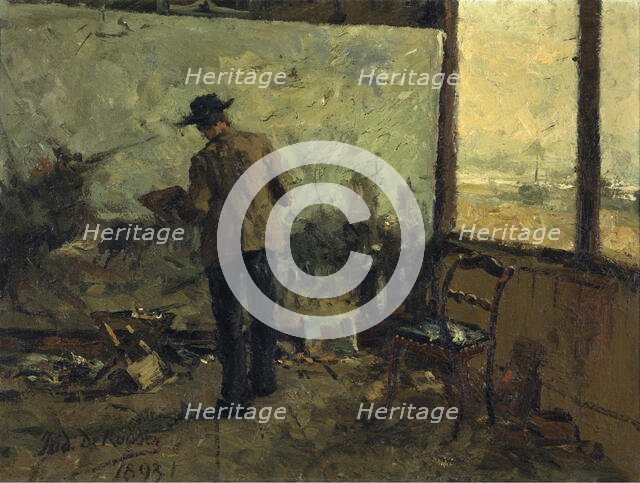 The Painter Franz Courtens, 1893. Creator: Isidore De Rudder.