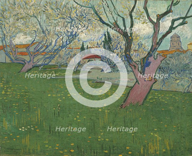 Orchards in blossom, view of Arles, 1889. Artist: Gogh, Vincent, van (1853-1890)