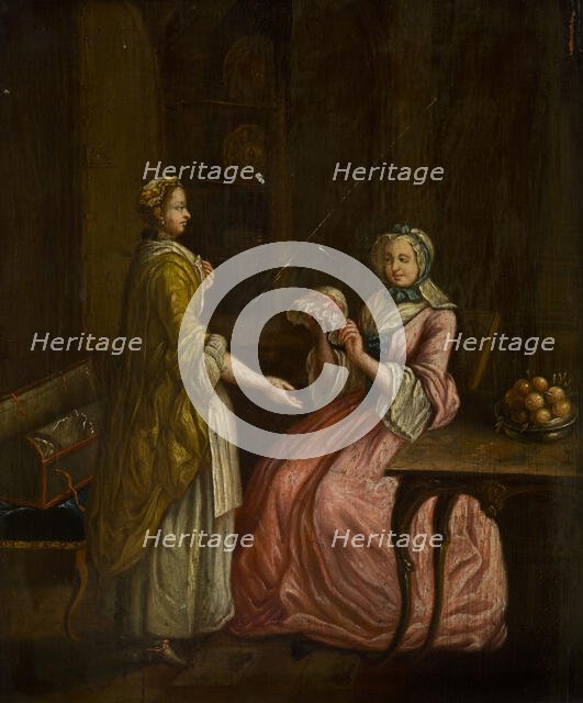 Sale of a Bonnet, 18th century. Creator: Unknown.