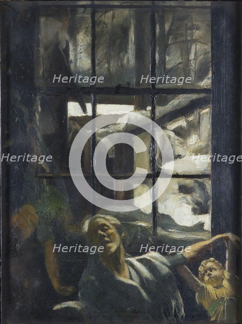 'Spring awakening old winter from her sleep', 1882-1936. Artist: Edgar Herbert Thomas