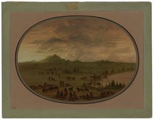 Bivouac of a Sioux War Party at Sunrise, 1861/1869. Creator: George Catlin.