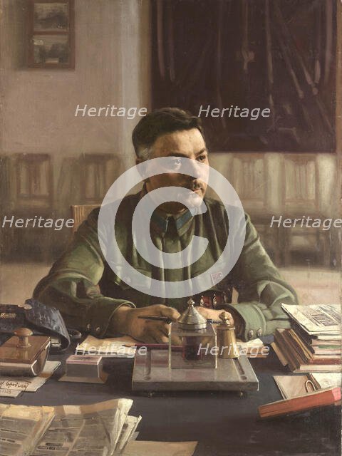 Portrait of Kliment Voroshilov (1881-1969) in his Office, 1929. Creator: Brodsky, Isaak Izrailevich (1884-1939).