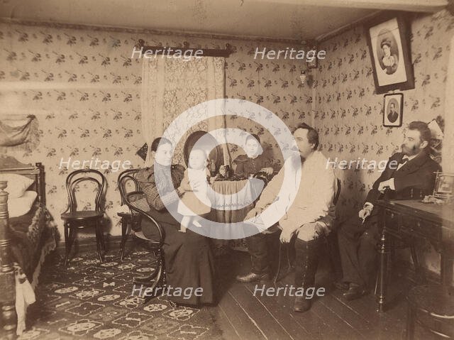 Interior view of a geologist's living room at gold mines in the Minusinsk mining district, 1890.  Creator: TG Ulatovskii.