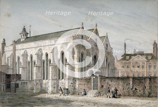 View of Temple Church, City of London, 1811.                                      Artist: George Shepherd