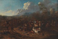 Cavalry Skirmish at a Fortress, 1693-1733. Creator: Karel Breydel.