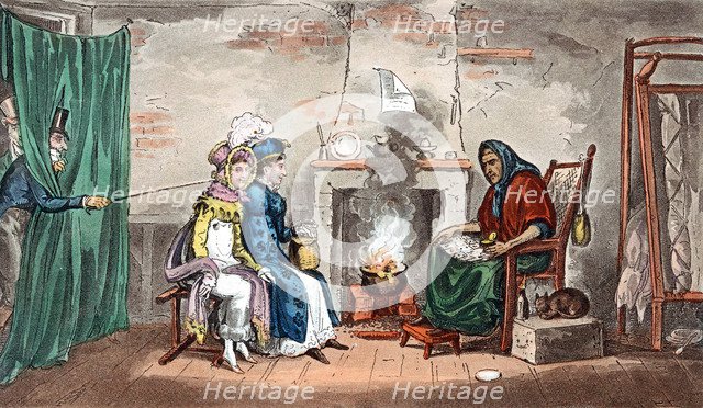 A visit to a fortune teller, early 19th century. Artist: Isaac Robert Cruikshank