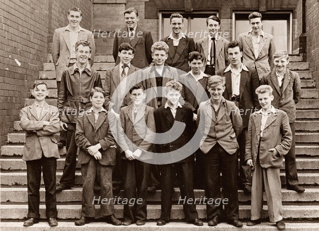 Group photo of Rowntree boys beginning their induction course, York, Yorkshire,1955. Artist: Unknown