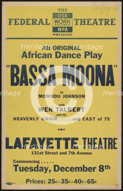 Bassa Moona, New York, 1936. Creator: Unknown.