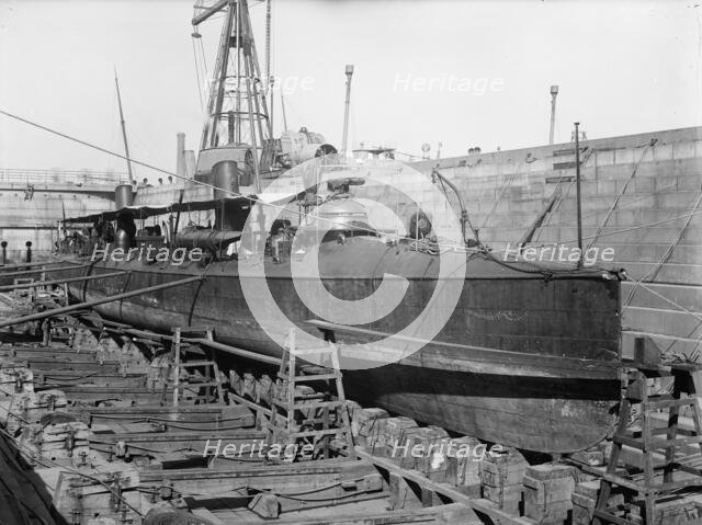 U.S.S. Foote in dry dock, between 1897 and 1901. Creator: Unknown.