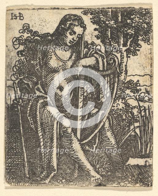 Woman with a Harp, 1520-25. Creator: Sebald Beham.