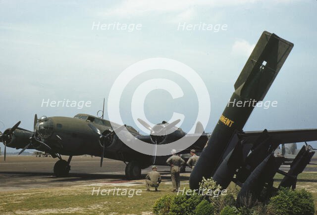 One of America's new warships of the air, a mighty YB-17 bomber..., Langley Field, Va. , 1942. Creator: Alfred T Palmer.