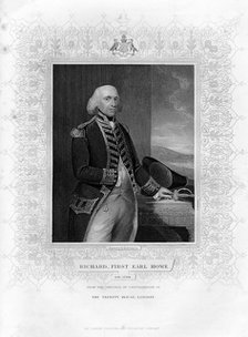 Richard Howe (1726-1799), 1st Earl Howe, English admiral, 19th century.Artist: H Robinson