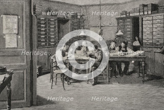 Strike of paving workers - organizing the protest, Paris, France, 1898.  Creator: Unknown.