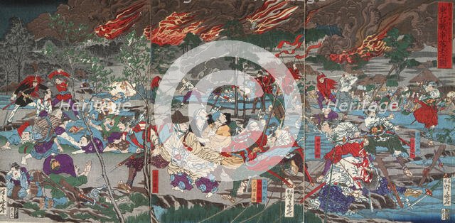 The Battle of Ueno, 1874. Creator: Kawanabe Kyosai.