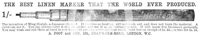 The Best Linen Marker that the World Ever Produced, 1883. Creator: Unknown.