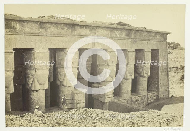 Portico of the Temple of Dendera, 1857. Creator: Francis Frith.