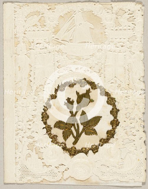 Untitled Valentine (Gold Flowers in a Wreath), 1855/60. Creator: Thomas Wood.