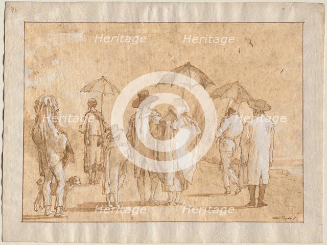 A Spring Shower, 1790s-1804. Creator: Giovanni Domenico Tiepolo (Italian, 1727-1804).