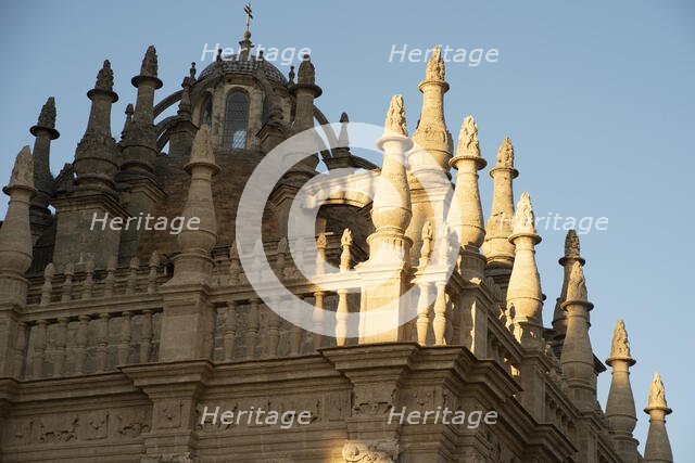Roof detail of the Cathedral of Seville which contains the tomb of Christopher Colombus, Spain, 2023 Creator: Ethel Davies.