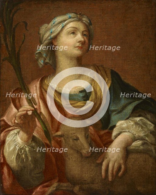Saint Agnes with the Lamb-Copy, 18th century. Creator: Unknown.