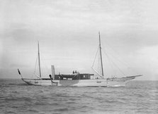 A steam yacht underway, 1911. Creator: Kirk & Sons of Cowes.