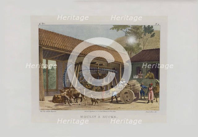 The sugar mill. From "Malerische Reise in Brasilien", 1830-1835. Creator: Rugendas, Johann Moritz (1802-1858).