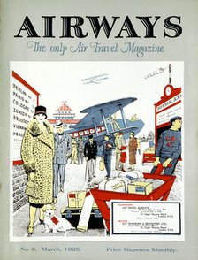 Passengers arriving to embark for Paris at Croydon Aerodrome, London, 1925. Artist: Unknown