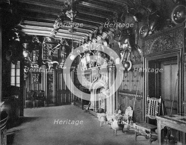 The hall of Abbotsford Hall, near Melrose, Scotland, 1924-1926. Artist: WA Mansell