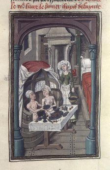 The baths of Sergius Orata. Miniature from Valerius Maximus, 15th century. Creator: Anonymous master.