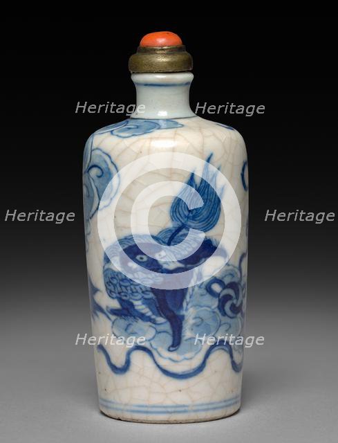 Snuff Bottle with Stopper, 1723-1735. Creator: Unknown.
