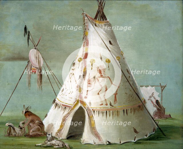 Crow Lodge of Twenty-five Buffalo Skins, 1832-1833. Creator: George Catlin.