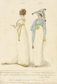 Fashion Plate (the Roxborough Jacket - A New Spencer Walking Dress with the Incognita Hat), 1807. Creator: John Bell.