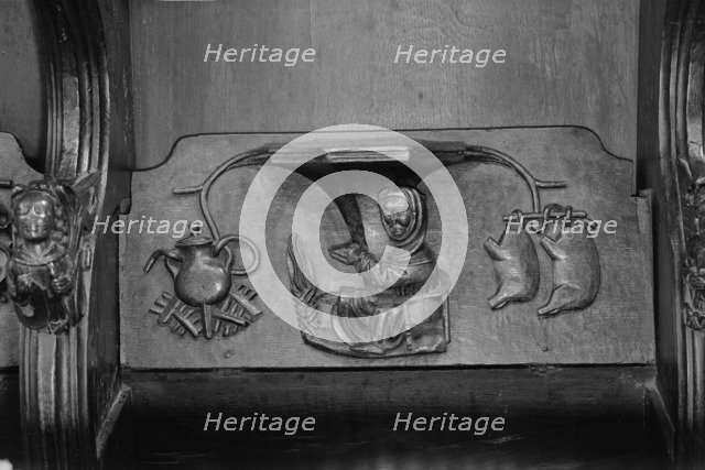 Misericord, St Laurence's Church, Ludlow, Shropshire, 1966. Artist: Laurence Goldman.