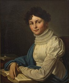 Portrait of the Poetess Anna Bunina (1774-1829), 1825. Artist: Vishnevitsky, Mikhail Prokopyevich (1801-1874)