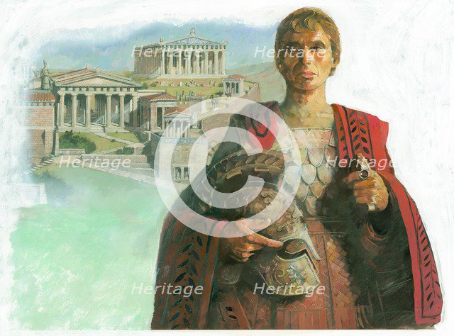 Ancient Greek warrior and/or statesman, 1990s. Artist: Ivan Lapper.