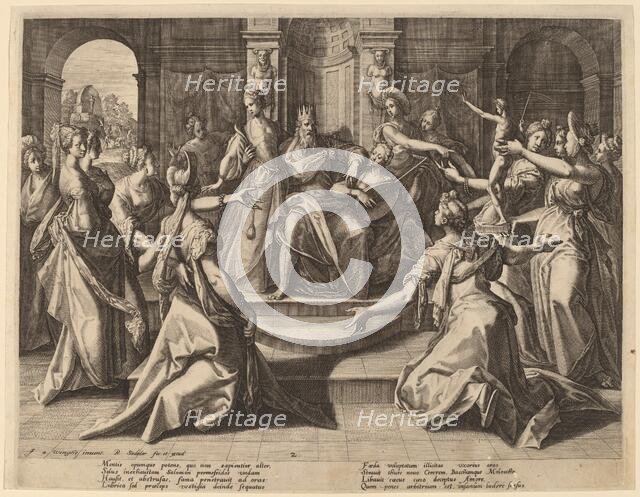 Solomon Led to Idolatry by His Wives, 1589. Creator: Raphael Sadeler.