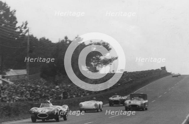 Jaguar D type, Mike Hawthorn 1954 Le Mans. Creator: Unknown.