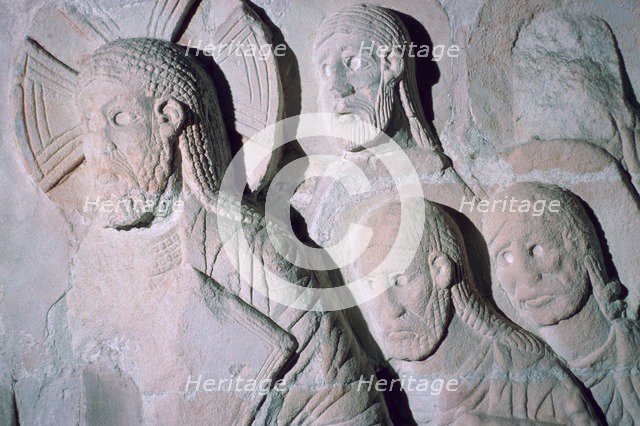 Detail of a relief showing Christ entering Jerusalem, 12th century. Artist: Unknown