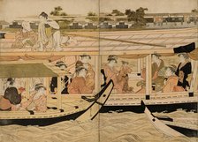 Pleasure Boats on the Sumida River, c. 1792. Creator: Hosoda Eishi.
