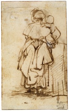 'Woman with a Child on Her Lap', 1640s.  Artist: Rembrandt Harmensz van Rijn    