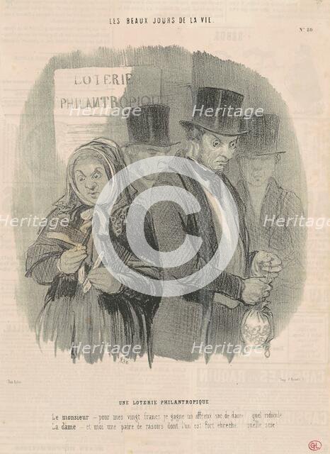 Une loterie philantropique, 19th century. Creator: Honore Daumier.