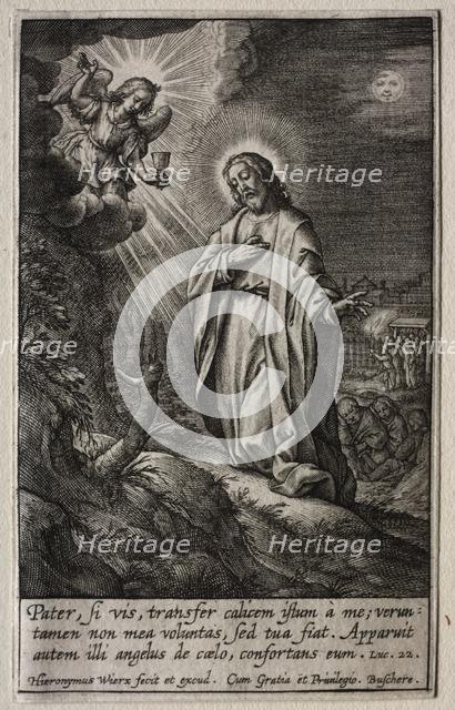 The Passion: Christ on the Mount of Olives. Creator: Hieronymus Wierix (Flemish, 1553-1619).