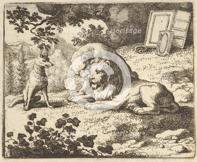Renard Lies that he Gave the Ram Various Precious Objects that Were Meant for the Lion ..., 1650-75. Creator: Allart van Everdingen.