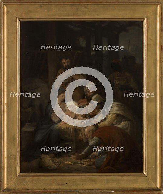 Esquisse pour l'église de Vanves : L'Adoration des Mages, 1875. Creator: Oscar-Pierre Mathieu.