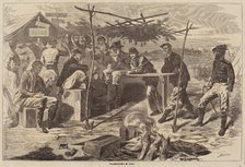 Thanksgiving in Camp, published 1862. Creator: Winslow Homer.