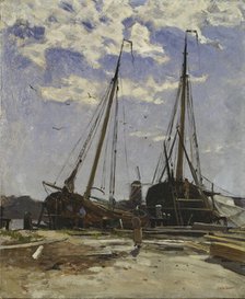 Study for Dordrecht Harbour, 1880, Göteborgs konstmuseum. Creator: Carl Skanberg.